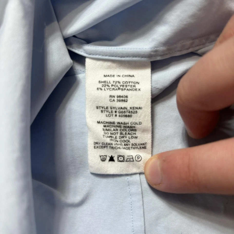 Женская футболка Theory 2XL светло-голубая эластичная на пуговицах спереди Heritage Office Academia - Изображение 4 из 4