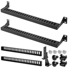2 Pcs 1u 19 Inch Rack Mount Cable Management Horizontal Bracket 24 Slot Adjus...