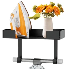 Ironing Board Holder, Wall-Mounted Iron and Board Set Storage for Laundry Roo...