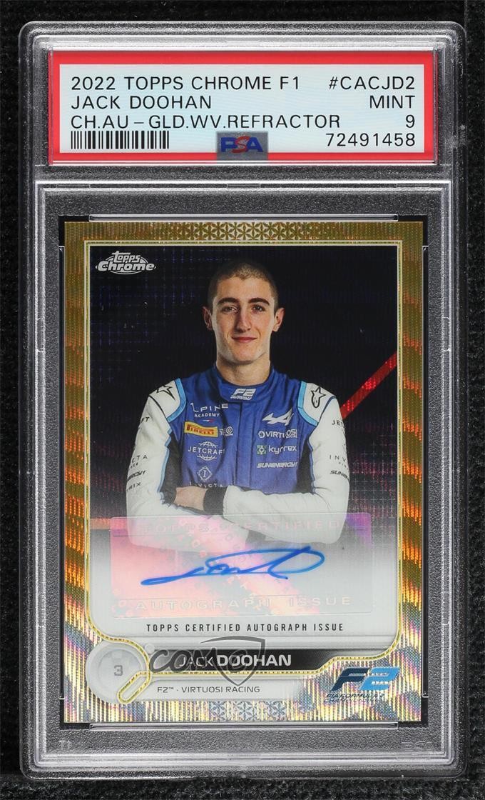 2022 Chrome Formula Gold Wave Refractor 1/50 Jack Doohan PSA 9 MINT Auto 0s2