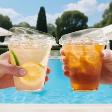 50 Sets Of 16 oz PET Cups with Lids for Iced Coffee, Smoothies  Cold Drinks USA