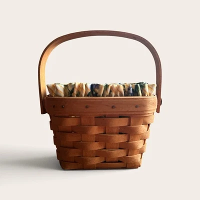 Longaberger Signed Hostess Basket 1997 Floral Liner Plastic Protector *Retired* - Image 1 of 4