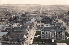 Munice IN Birds Eye View Postcard Indiana