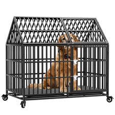50'' Indestructible Heavy Duty Dog Crate Cage Kennel for Large Giant Dogs