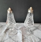 Waterford Crystal Lismore Footed Salt & Pepper Shakers Vintage See Description