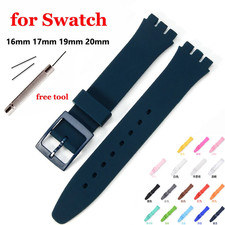 Wrist Watch Band Strap For Swatch 16mm 17mm 19mm 20mm Silicone Watchband