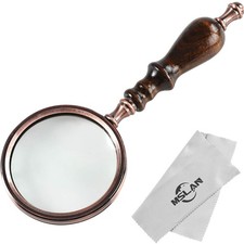 Elegante Handlupe 10-fach mit Sandelholzgriff - ideal für das Lesen im Alter