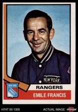 1974 Topps #9 Emile Francis Rangers-Hockey 4 - VG/EX
