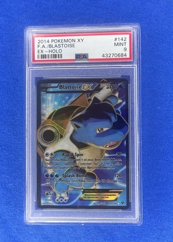 Blastoise EX 142/146 Full Art Holo Pokemon Card 2014 XY PSA 9