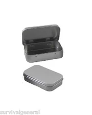 Blank Altoids Type Metal Tin Box Pocket Survival Kit Container Crafts Hinged Can