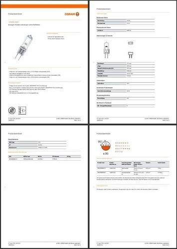 Osram 64640 HLX A1/216 FCS 150W 24V G6,35 Lamp Lampada Lamp Incandescent Lámpara - Picture 2 of 2