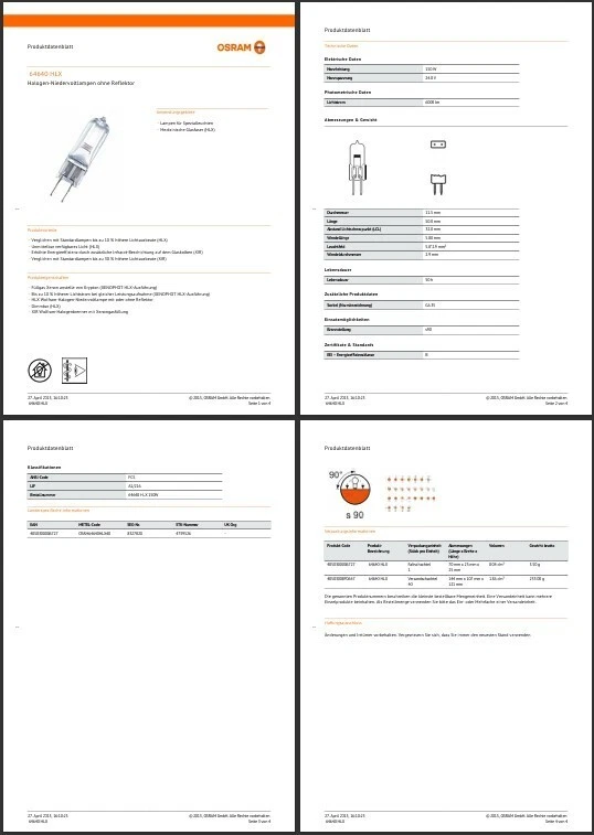 Osram 64640 HLX A1/216 FCS 150W 24V G6,35 Lamp Lampada Lamp Incandescent Lámpara - Bild 2 von 2