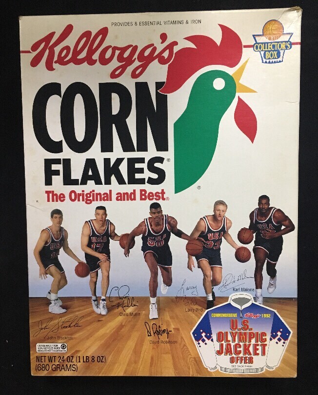 Kellogg's Corn Flakes 1992 US Olympic Jacket Box David Robinson Larry