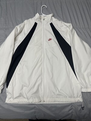 Nike ウィンドブレーカー XL ホワイト Nike Windbreaker Jacket Mens XL White and black | eBay