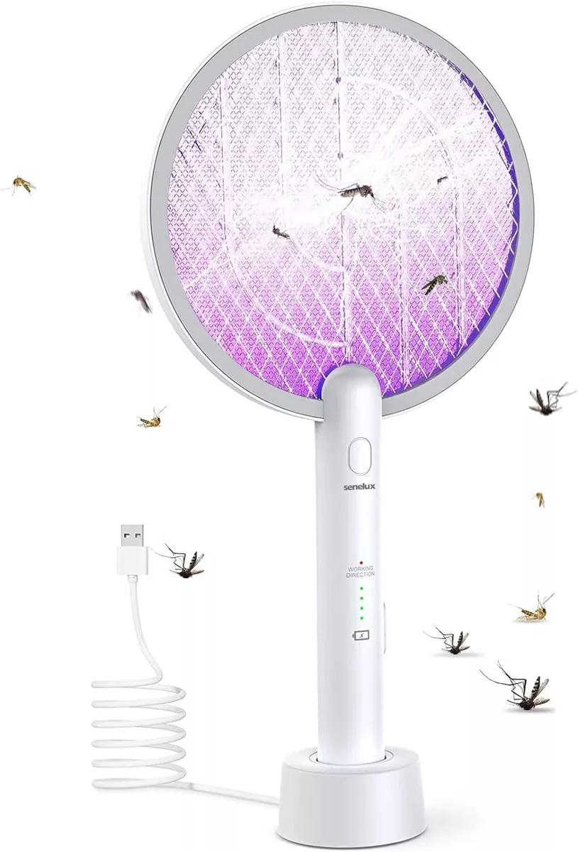 Senelux Electric Fly Swatter Bug Zapper 2in 1 Racket Killer USB