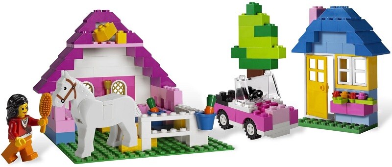 NEW Lego Classic 5560 Large Pink Brick Box - Girl Horse Car House