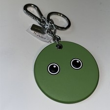 Coach Leather Googly Emoji bag charm key ring NWT