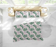 3D Tropical Floral Leaf Pattern Quilt Cover Set Duvet Cover Bedding