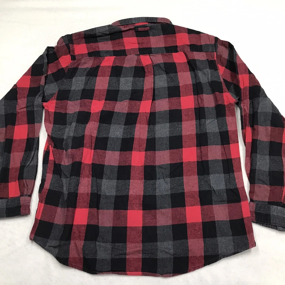 Camisa de franela vintage de lujo BOSTON TRADER para hombre XL roja negra gris búfalo a cuadros Foto 2 de 4