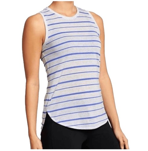 2 Athleta Womens Crossroad Striped High Neck Modal Tank TopS