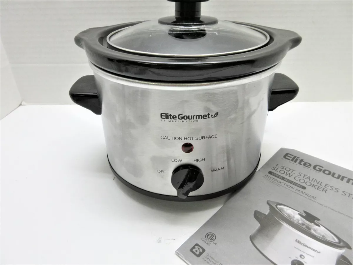 Best Buy: Elite Gourmet 1.5Qt. Mini Slow Cooker Stainless steel MST-250XS