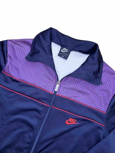 VTG 1980's Nike Blue Tag Track Jacket Grid Made In UK OG Rare Coat Full Zip 80s - Picture 3 of 9