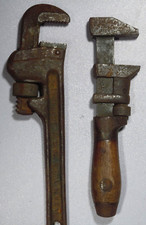 2 vintage monkey wrenches, coes (6 1/2") and ridgid (8")