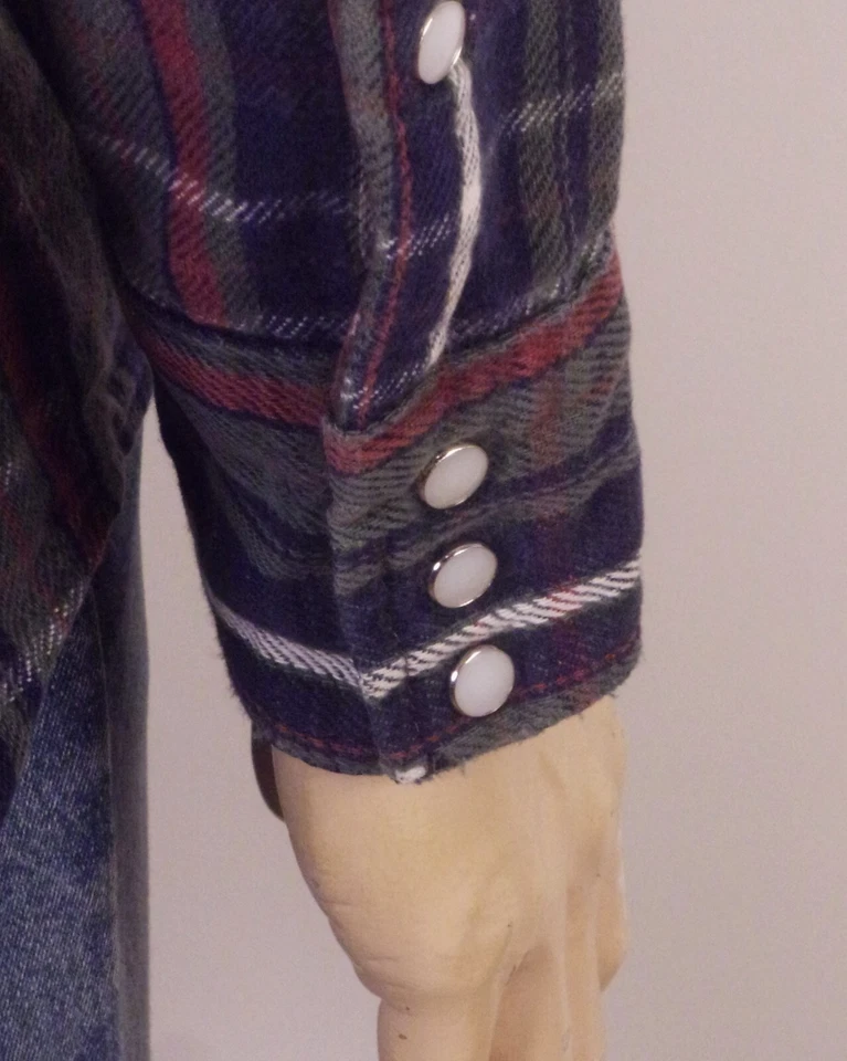 vintage 80s 90s Saddle King Western By Key Flannel Snap Shirt Work SZ XL - Image 4 of 4