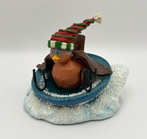 Russ Berrie Tweet Junto conmigo Figura de Navidad Pájaro de Nieve en Trineo de Hielo - Imagen 7 de 7