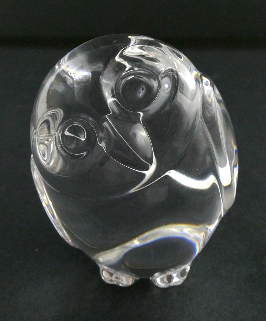 Steuben Crystal Figurines and Giftware Owl Hand Cooler Art Glass