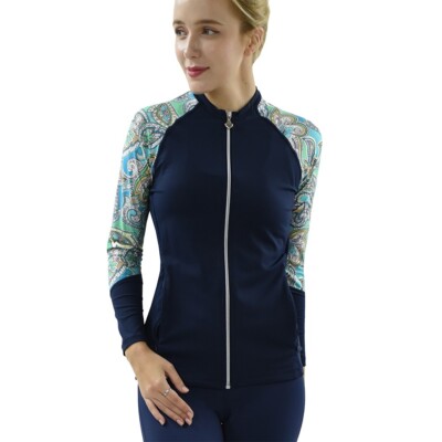 Private Island Hawaii Women s Full Zip Up Swimsuit Jacket Rash Guard Bathing Top