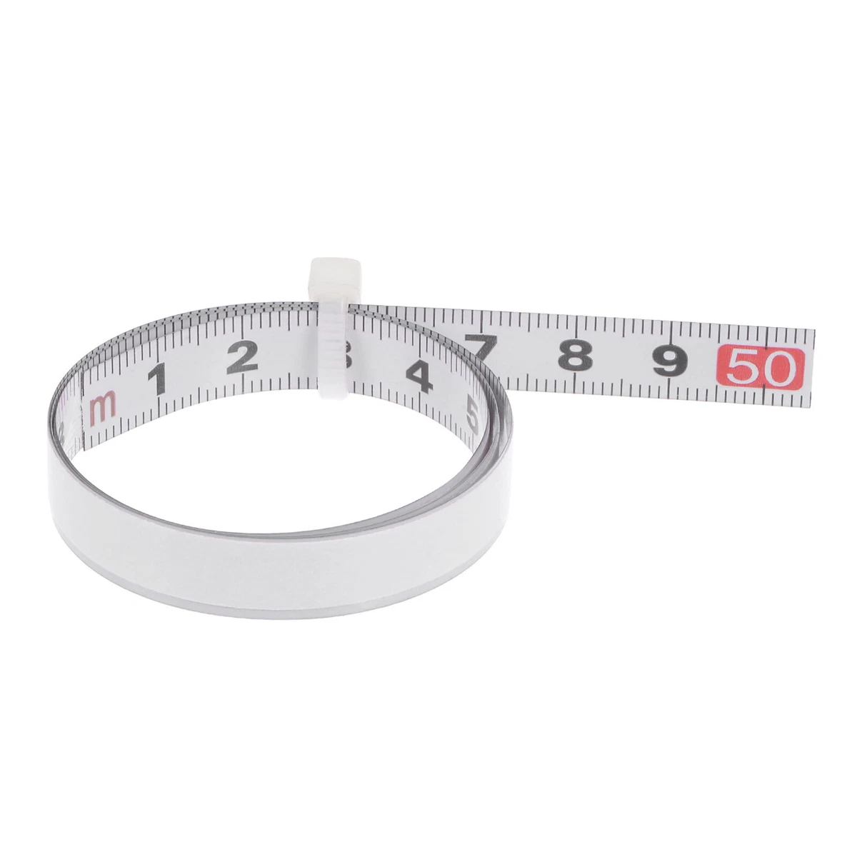 Self Adhesive Tape Measure 50cm Left to Right Reading Steel Ruler Tape,  White