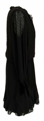 STUDIO BADGLEY MISCHKA Black Chiffon/Sheer 'Dobby Spot' Lined Dress Size M 10/12 - Picture 8 of 10