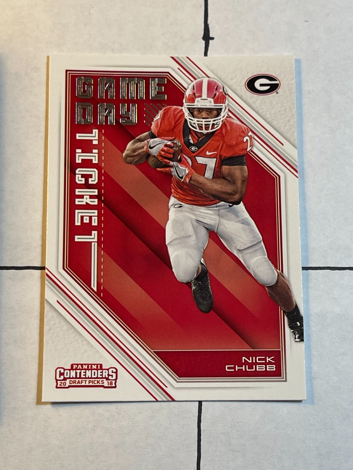 Nick Chubb 2018 Panini Contenders Draft Game Day Ticket Rookie Card RC #12