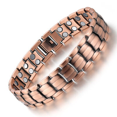 Pure Copper Neodymium Magnetic Therapy Bracelet Double Strong Men Women  Healing