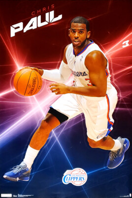 CHRIS PAUL Los Angeles Clippers NBA Basketball Action 2012 22x34