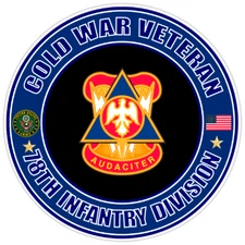 Cold War Veteran 78th Infantry Division Bumper Sticker Military Vinyl Decal 5"