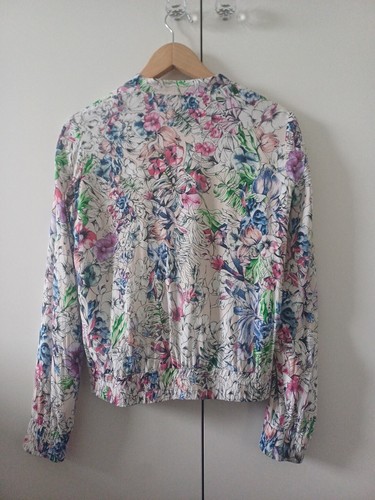 H&M Ladies Floral Lightweight Bomber Jacket Size Eur36 - Picture 3 of 4
