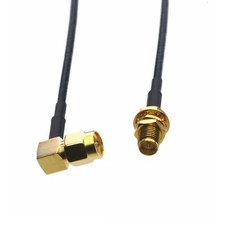 Cable RP-SMA female nut bulkhead to SMA male Elbow RG316 6" 10FT GPS FPV antenna