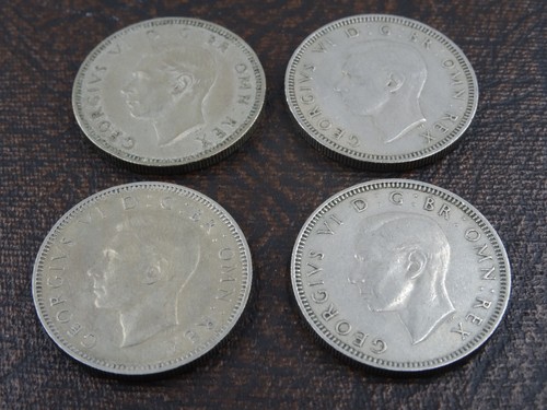 1947-1950 Great Britain 1 One Shilling George V English & Scottish Arms 4 Set - Picture 4 of 4