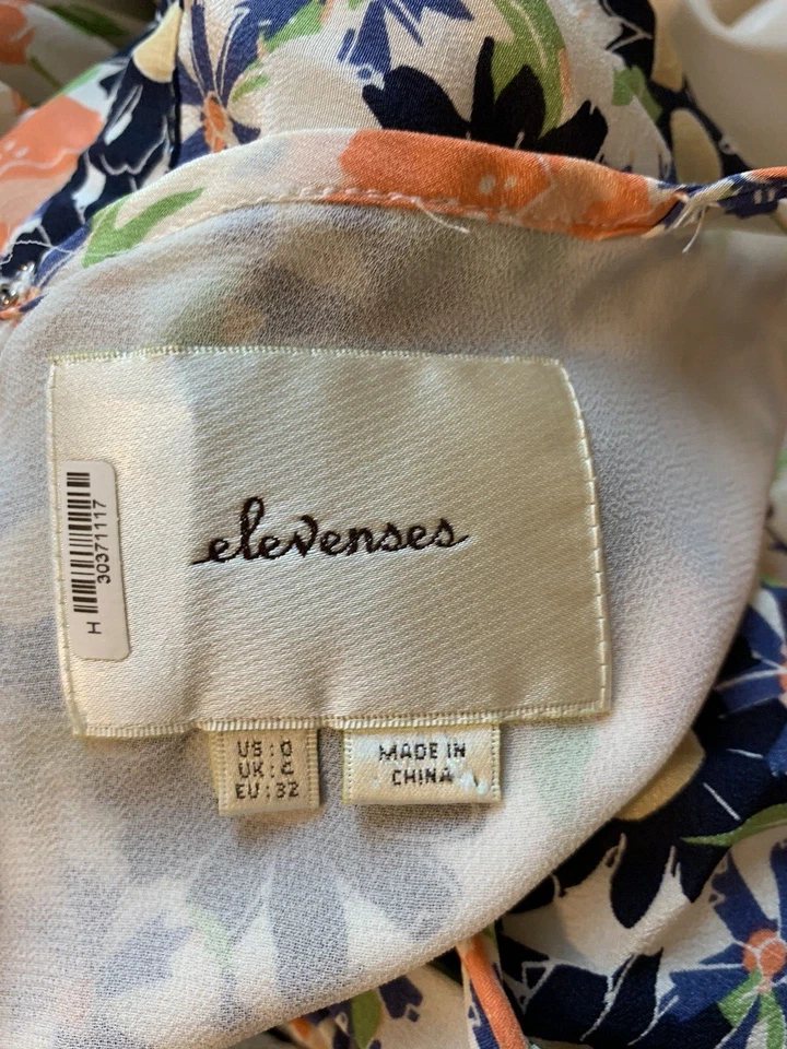 Комбинезон Elevenses 0 XS Шелковый Цветочный Тупса Плиссированный ANTHROPOLOGIE Boho - Изображение 3 из 4