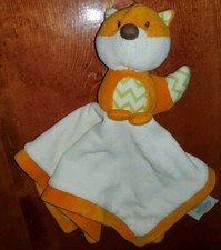 BABIES R Us HTF Plush Fox Orange Brown Green Chevron LOVEY SECURITY BLANKET