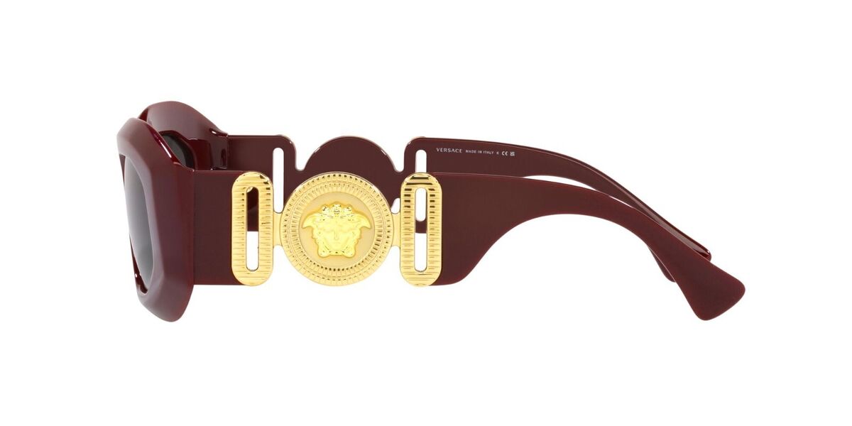 VERSACE 長方形フレムサンクラス ROCKICONSVE4425U 544087 Versace ROCK ICONS VE 4425U Burgundy/Grey (5365/87
