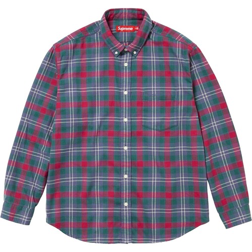Supreme Long Sleeve Shirt L Cotton GRY Solid SUPREME 23AW Button