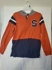 Boy Wonder Nation Long Sleeve Jersey Hoody Size Large 10-12 Color Orange/Blue..