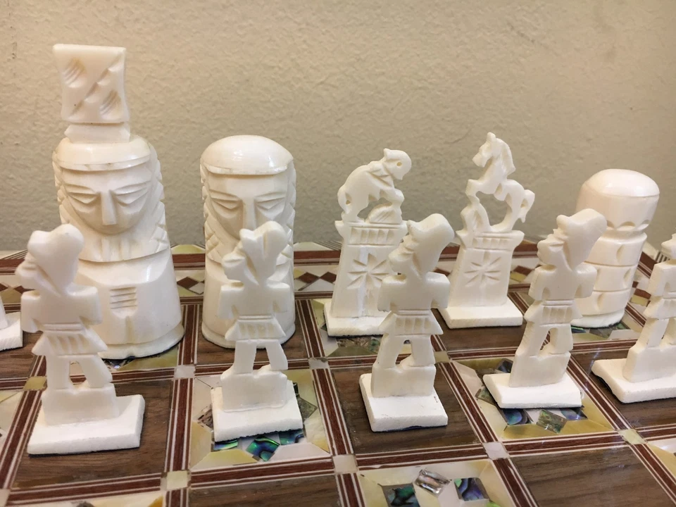 Шахматы ручной работы настоящая резьба по верблюжьей кости - Изображение 4 из 4