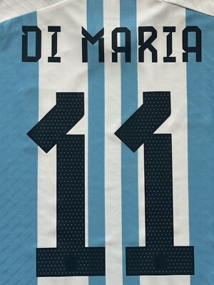 2022 Argentina Authentic Home Jersey #11 Di Maria 2XL Player Issue