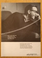 1966 AT&T Bell Systems Promo Man Talking On Phone Photo Vintage Print Ad 