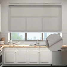Changshade Custom Cut Blackout Cordless Window Blind Roller Shades Black/Grey