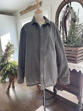 Vintage  Woolrich Shacket Lined Men's L Green Sherpa Wool Outdoor Heavy